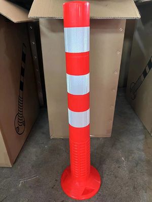 Red  flexible post Warning Sign for Moving Motor Vehicles
